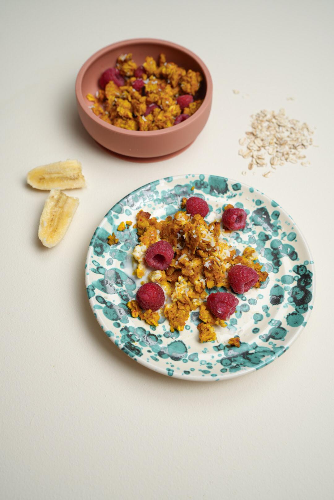 Scrambled banana oats med smak av saffran